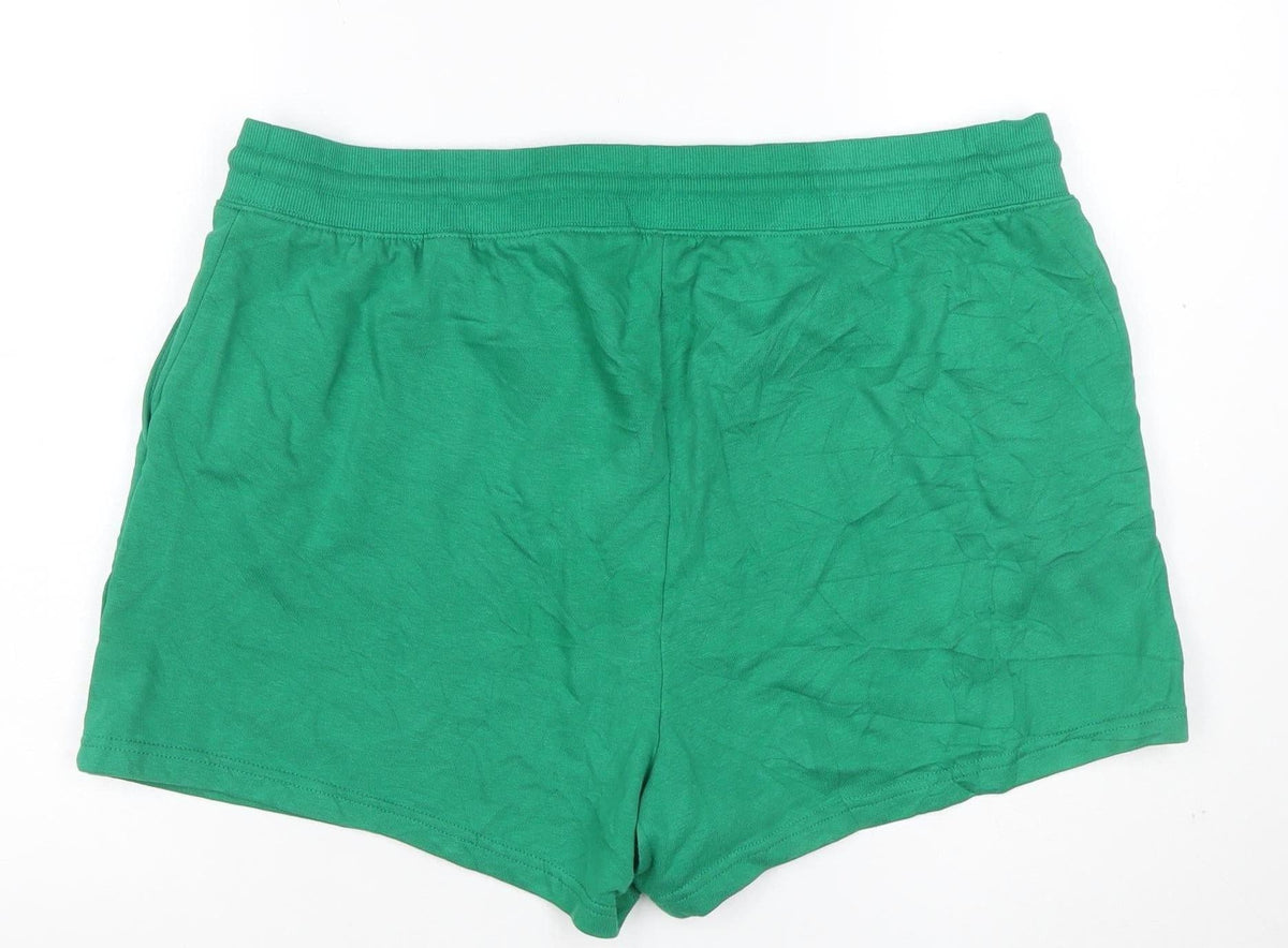 Marks & Spencer Women's Green Size 22 Jersey Sweat Shorts