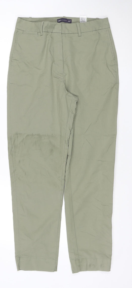 Marks and Spencer Men's Green Slim Fit Chino Trousers Size 10