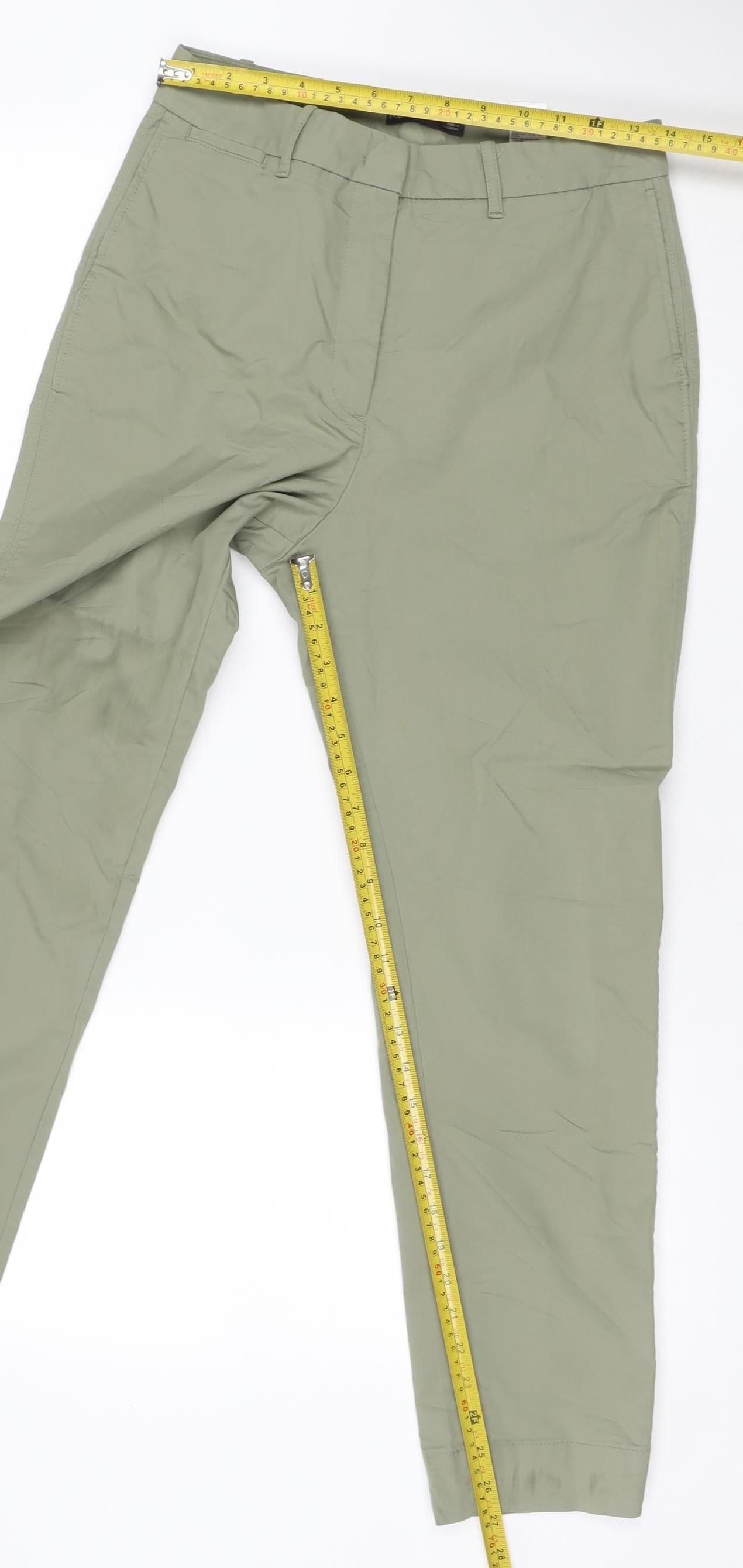 Marks and Spencer Men's Green Slim Fit Chino Trousers Size 10