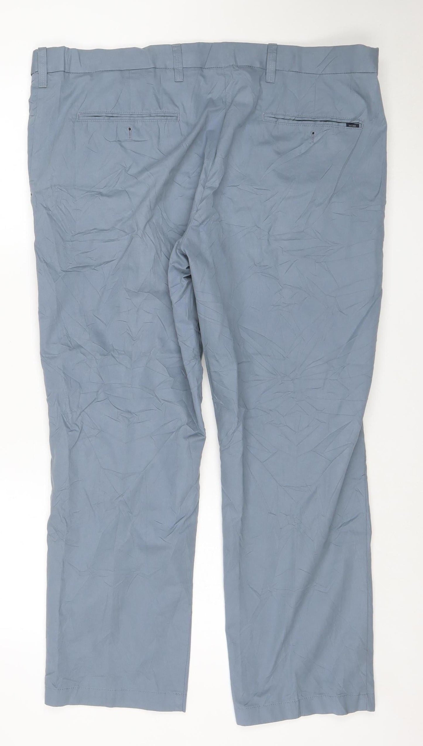 Marks and Spencer Men's Blue Regular Chino Trousers 42 W 29 L