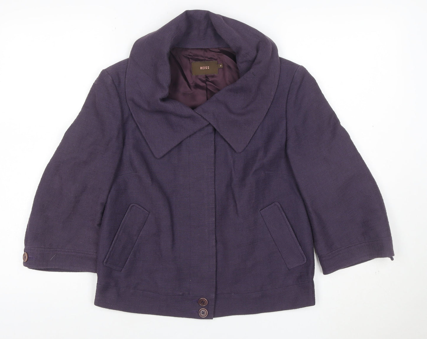 Reiss Women's Purple Cotton Short Jacket Size M