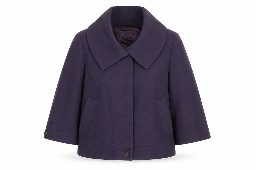 Reiss Women's Purple Cotton Short Jacket Size M
