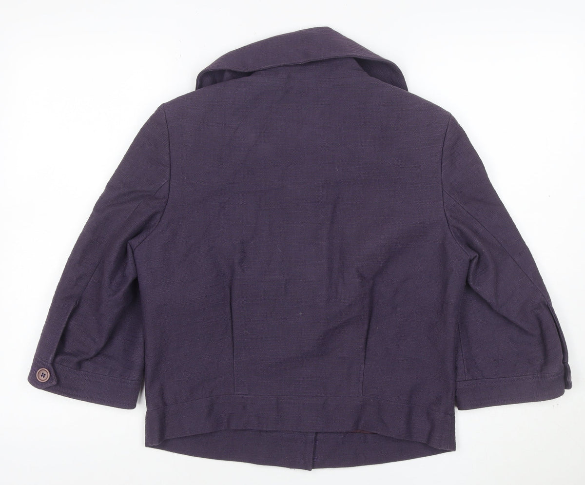 Reiss Women's Purple Cotton Short Jacket Size M