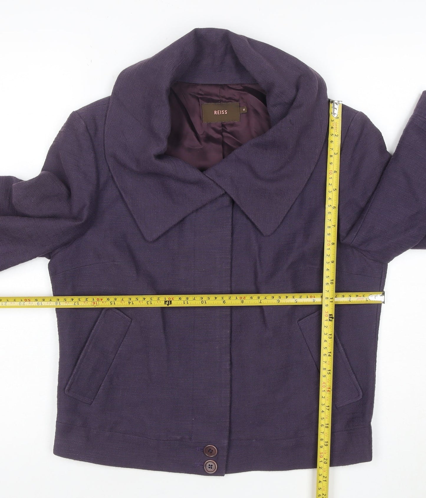 Reiss Women's Purple Cotton Short Jacket Size M