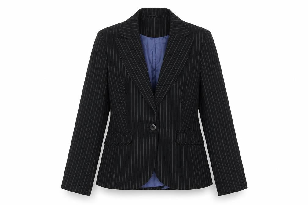 New Look Women's Black Pinstripe Tailored Blazer UK 10