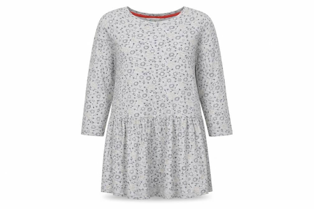 Boden Women Grey Star Print Tunic T-Shirt XS 3/4 Sleeve