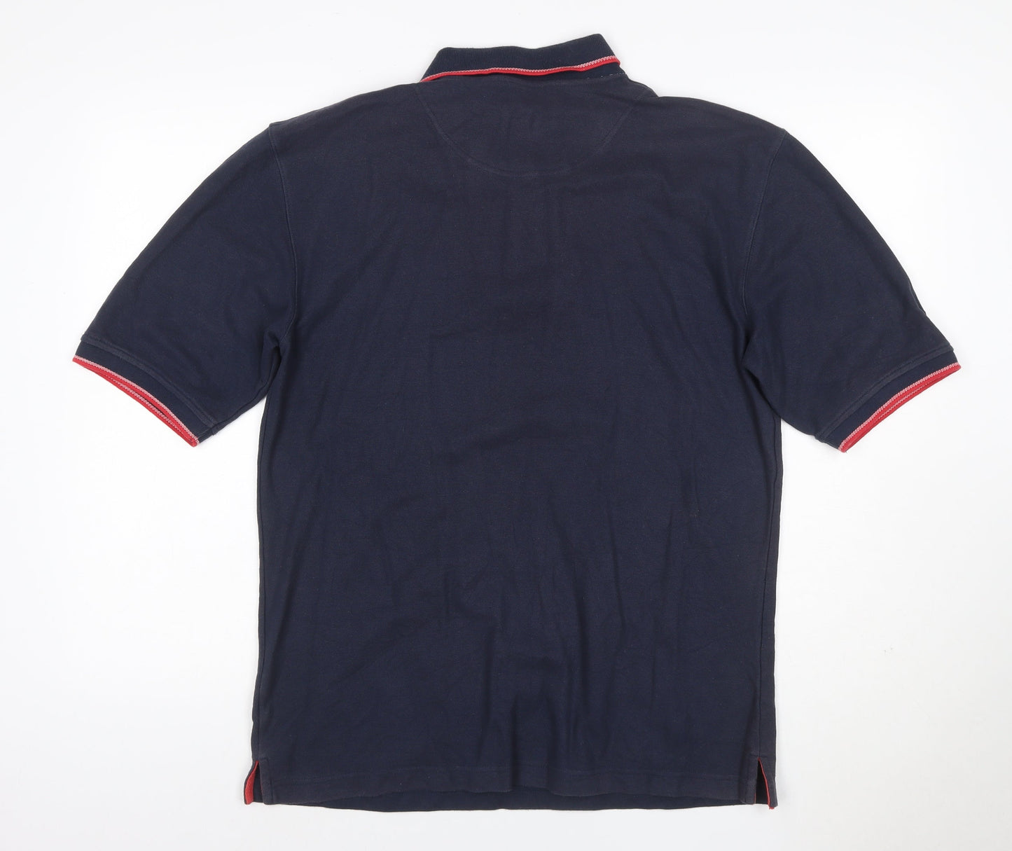 Back Swing Men's Blue Polo Shirt M Regular Fit Short Sleeve Cotton Blend