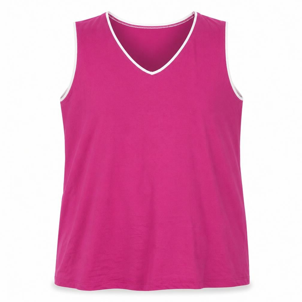Evans Womens Pink V-Neck Sleeveless Plus Size 22/24 Tank Top