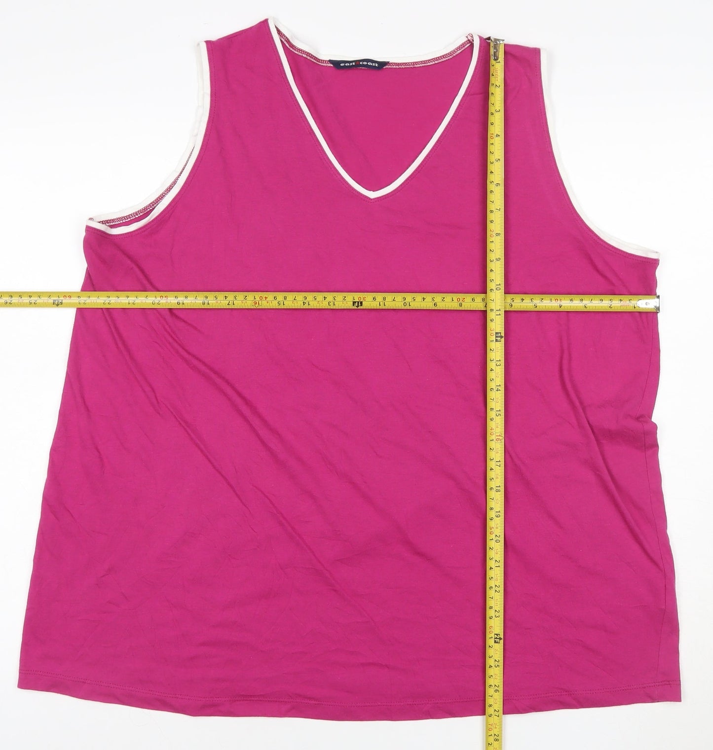 Evans Womens Pink V-Neck Sleeveless Plus Size 22/24 Tank Top