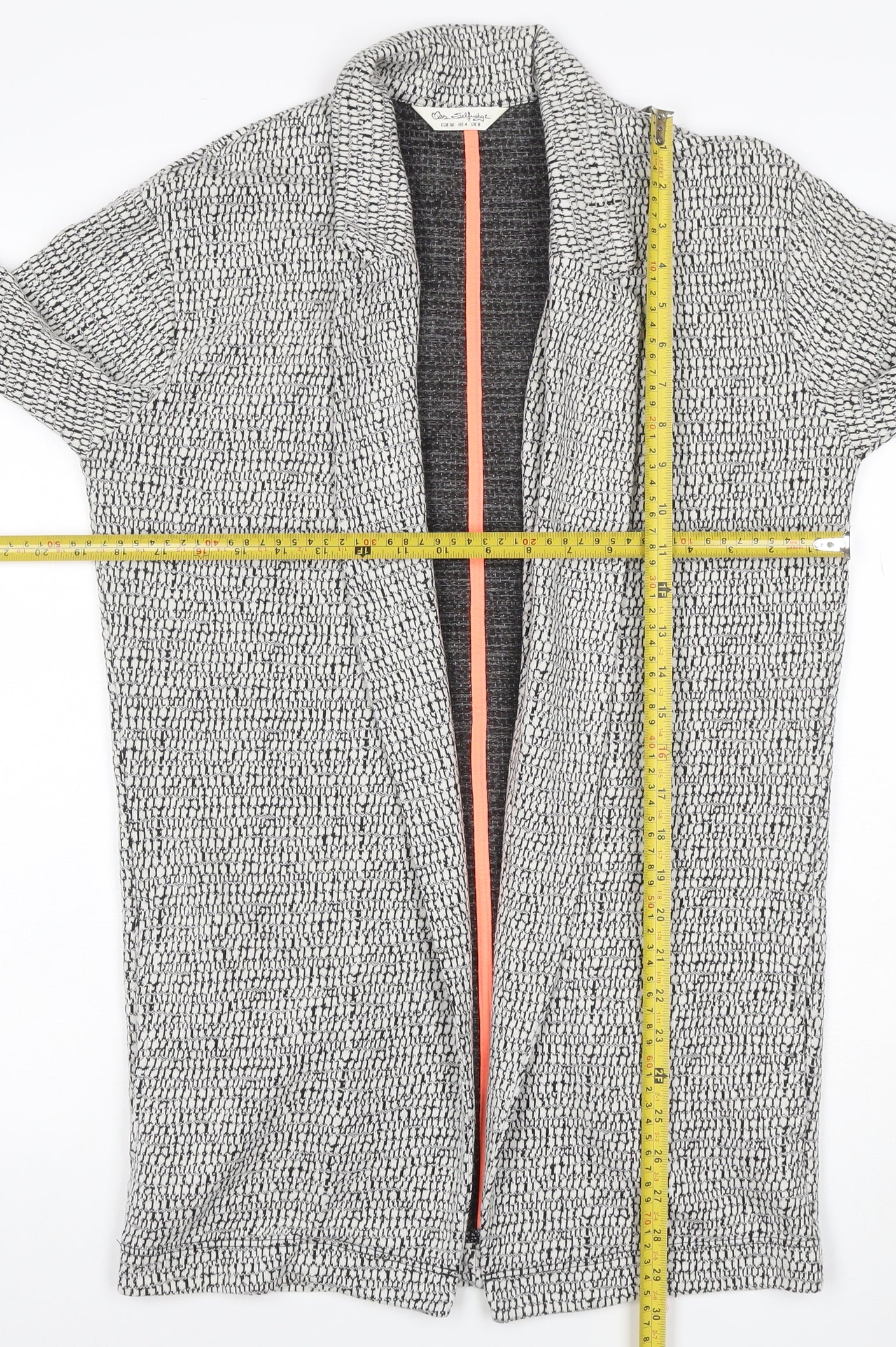 Mara Selvidge Women’s Grey Longline Woven Blazer Jacket Size 8