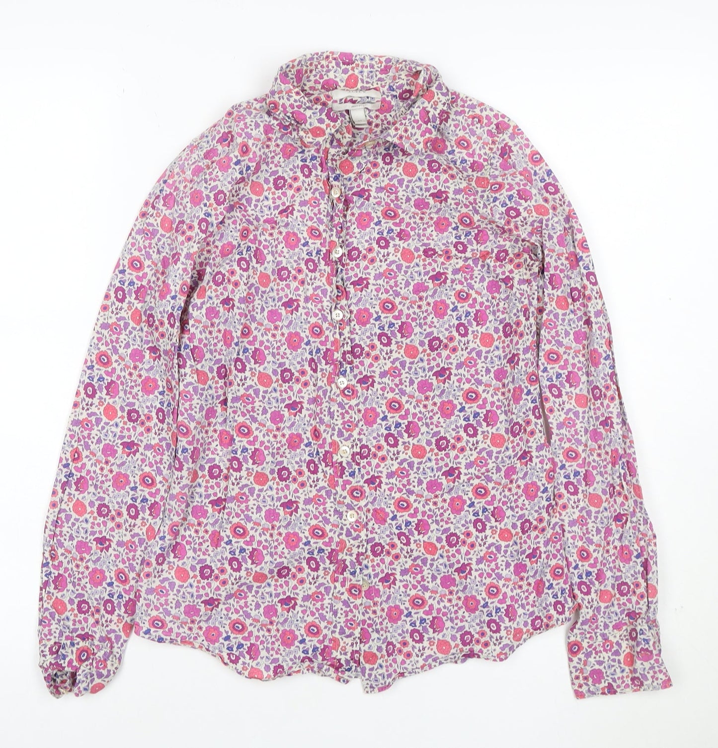 J.Crew Women’s Multicoloured Floral Cotton Button-Up Shirt Size 2XS
