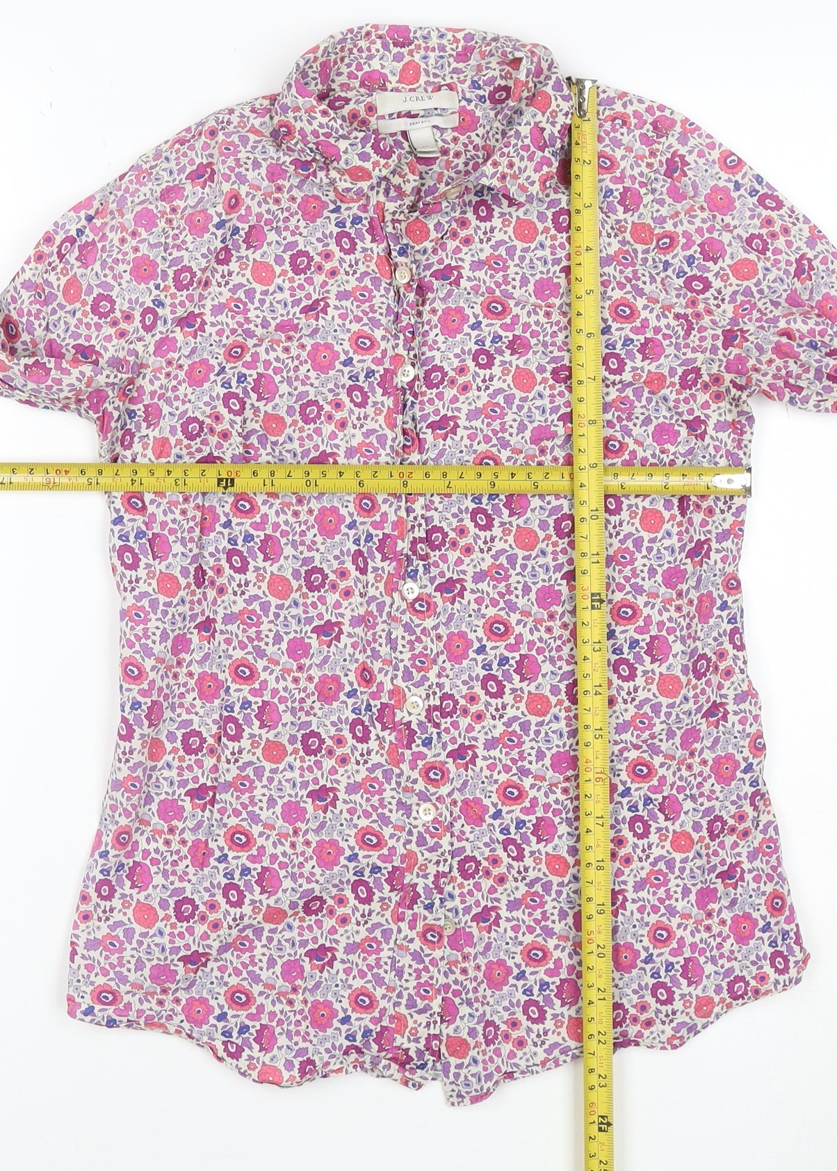 J.Crew Women’s Multicoloured Floral Cotton Button-Up Shirt Size 2XS