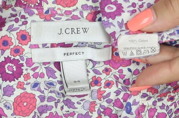 J.Crew Women’s Multicoloured Floral Cotton Button-Up Shirt Size 2XS