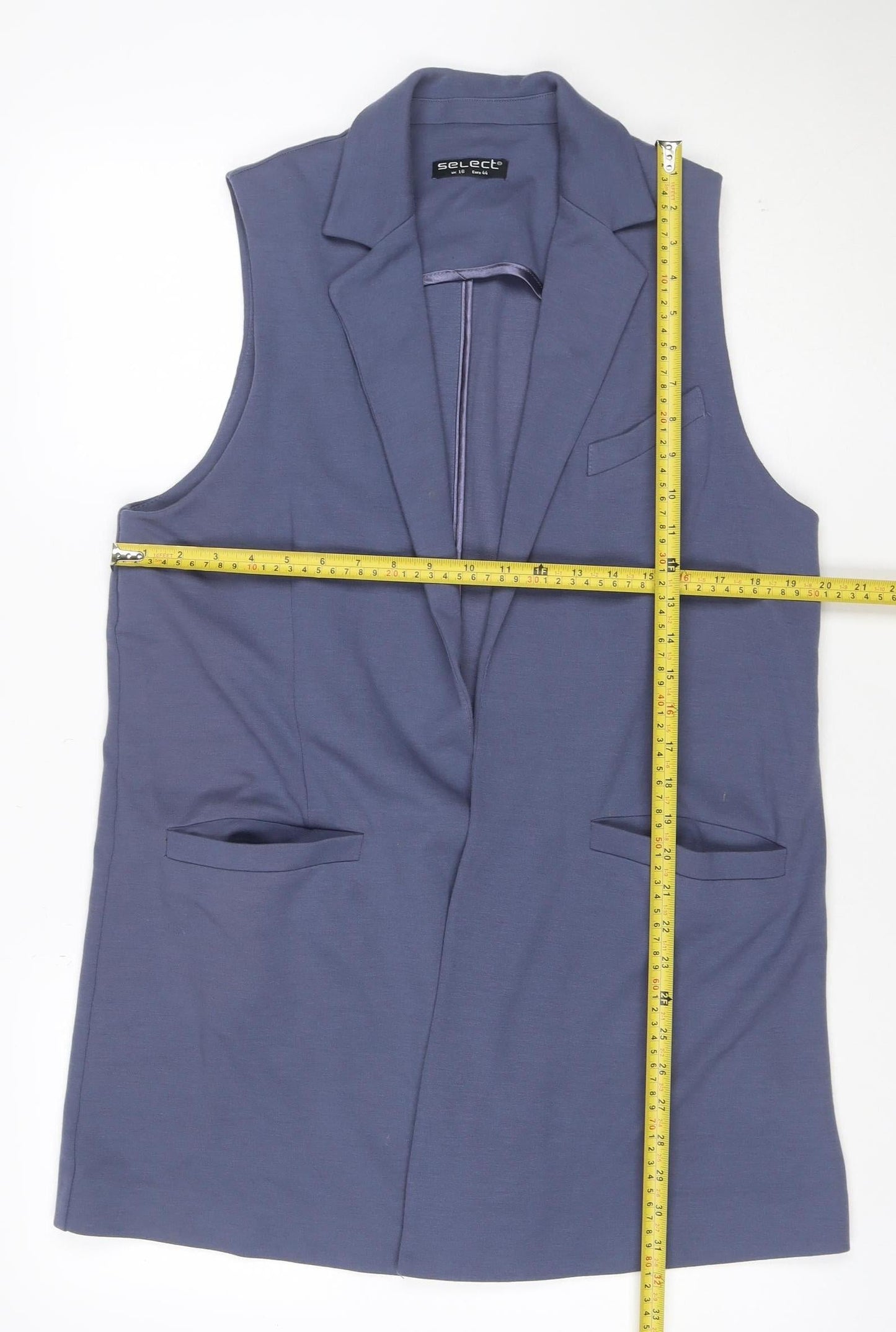 Select Women Blue Size 16 Sleeveless Tailored Suit Waistcoat