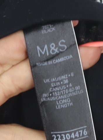 Marks and Spencer Women’s Black Jogger Trousers Size 8 Wide-Leg