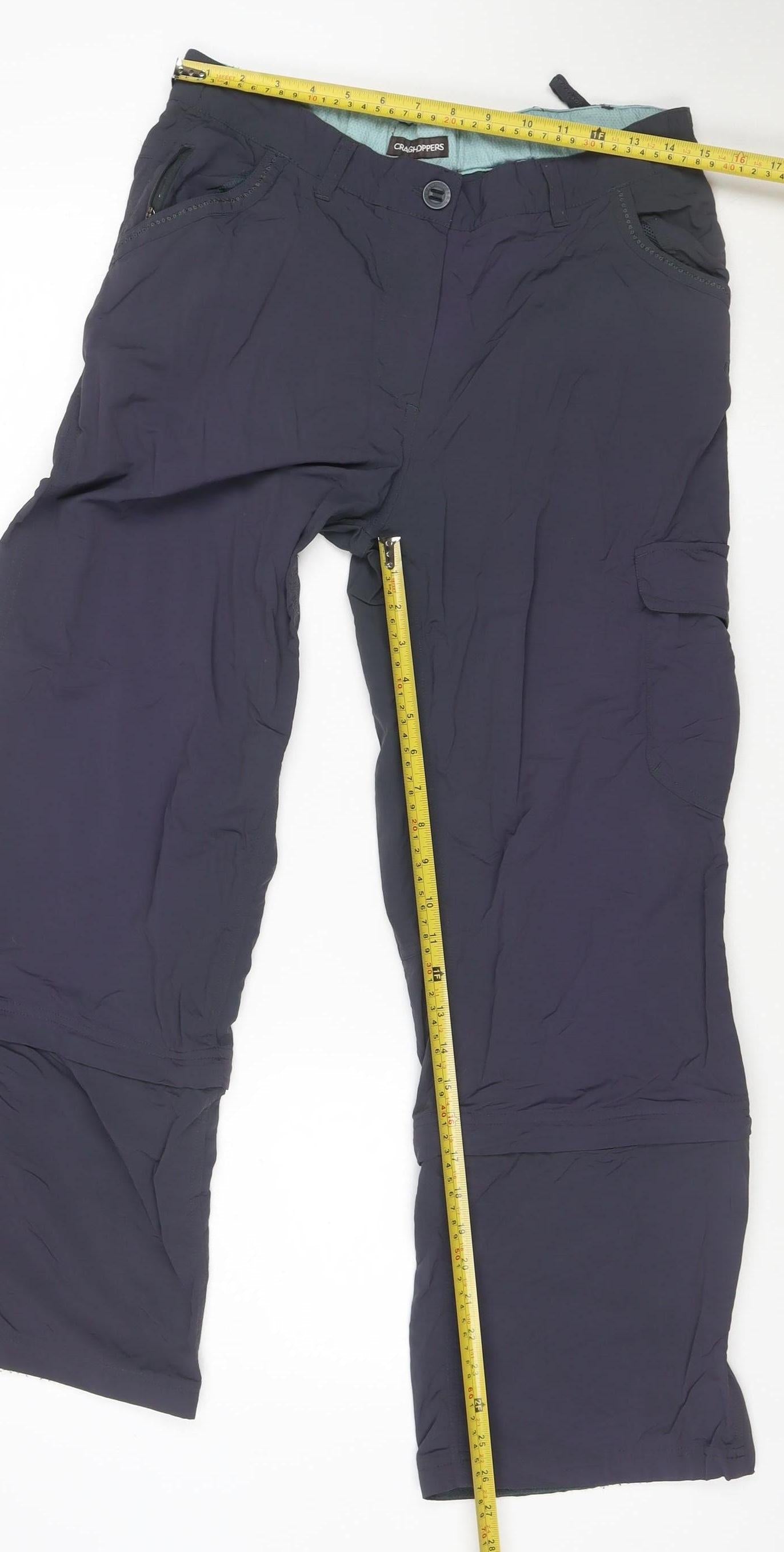Craghoppers Womens Black Cargo Travel Trousers Size 10 Regular