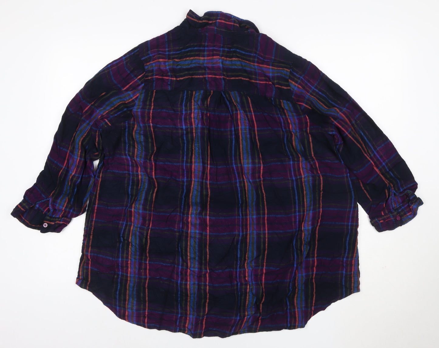 Tu Women’s Multicoloured Check Cotton Button-Up Shirt Size 26