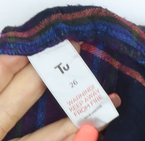 Tu Women’s Multicoloured Check Cotton Button-Up Shirt Size 26
