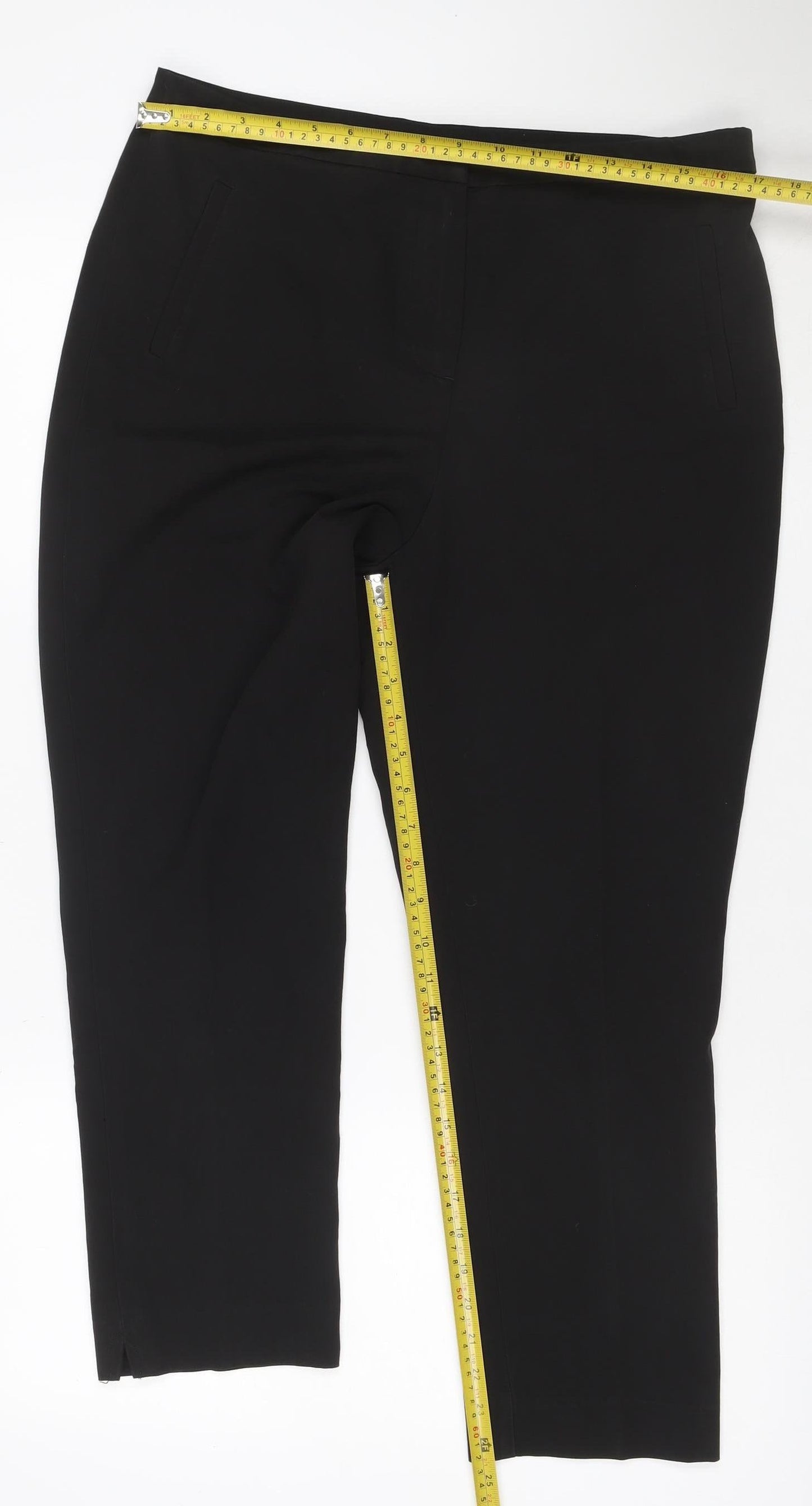 New Look Womens Black Size 14 Straight Dress Pants Stretch Workwear