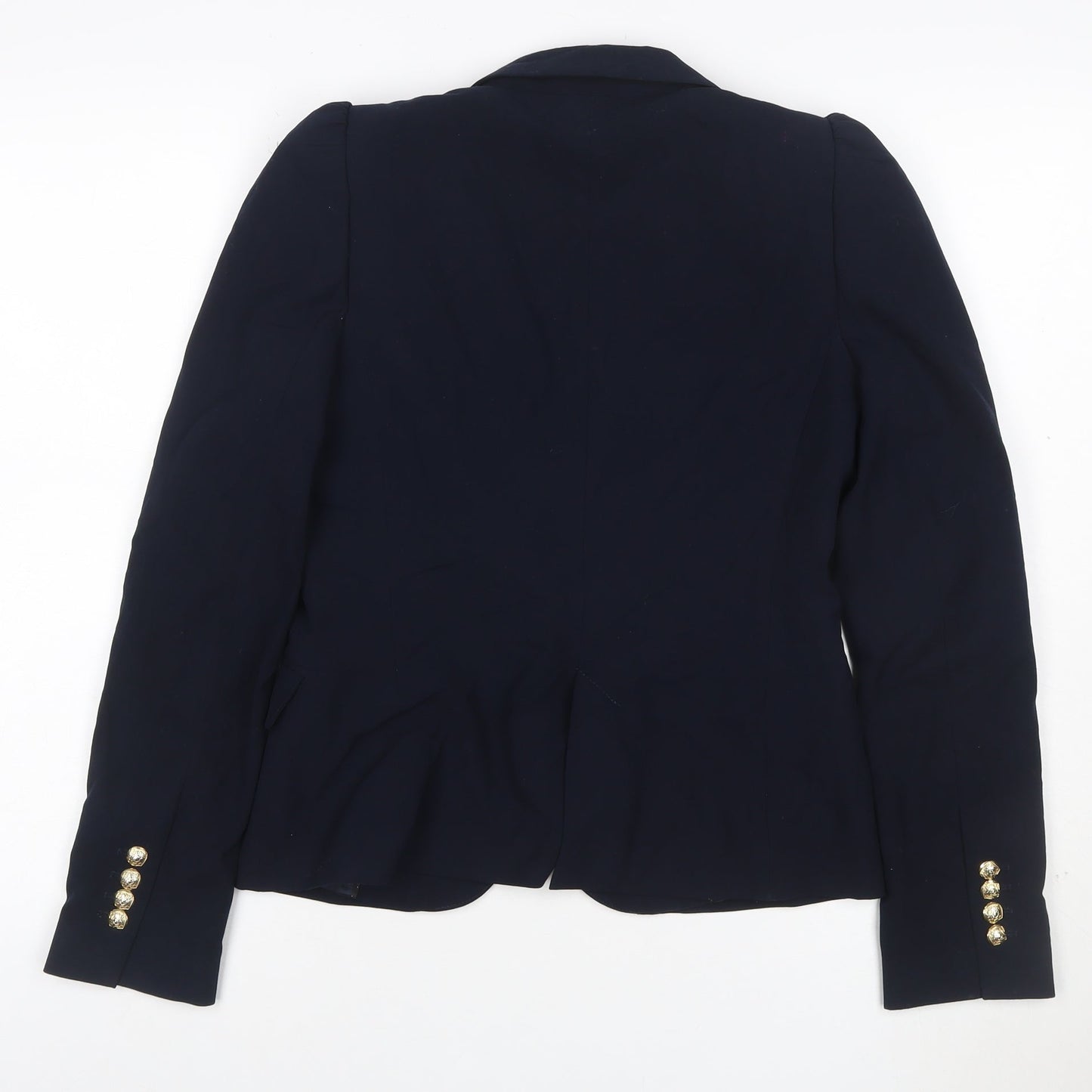 Zara Woman Navy Blue Single-Breasted Blazer Jacket UK 8