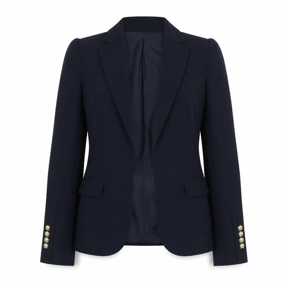 Zara Woman Navy Blue Single-Breasted Blazer Jacket UK 8