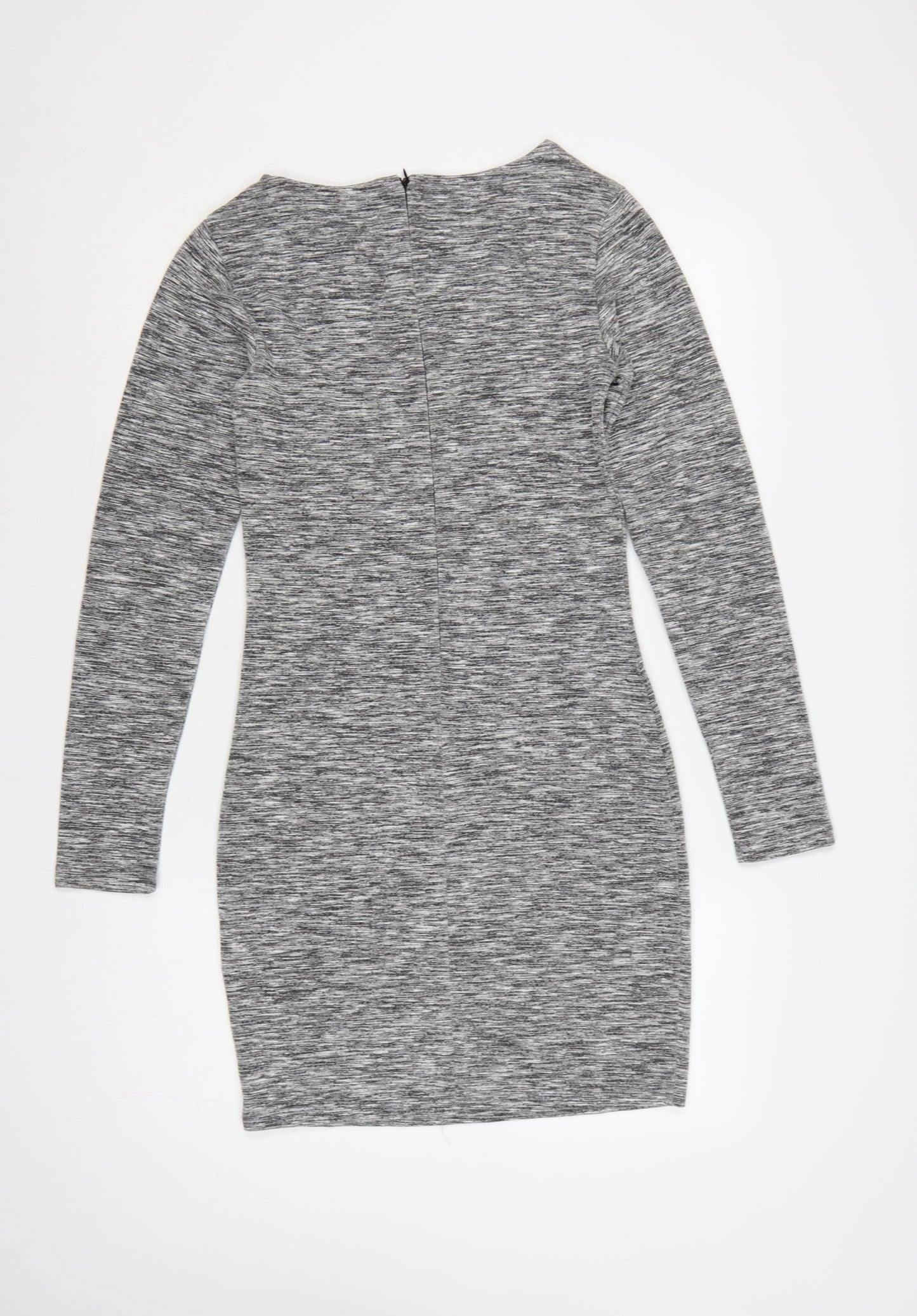 Superdry Women Grey Bodycon Jersey Dress Size M Long Sleeve