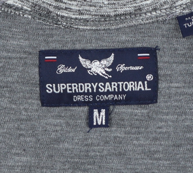 Superdry Women Grey Bodycon Jersey Dress Size M Long Sleeve