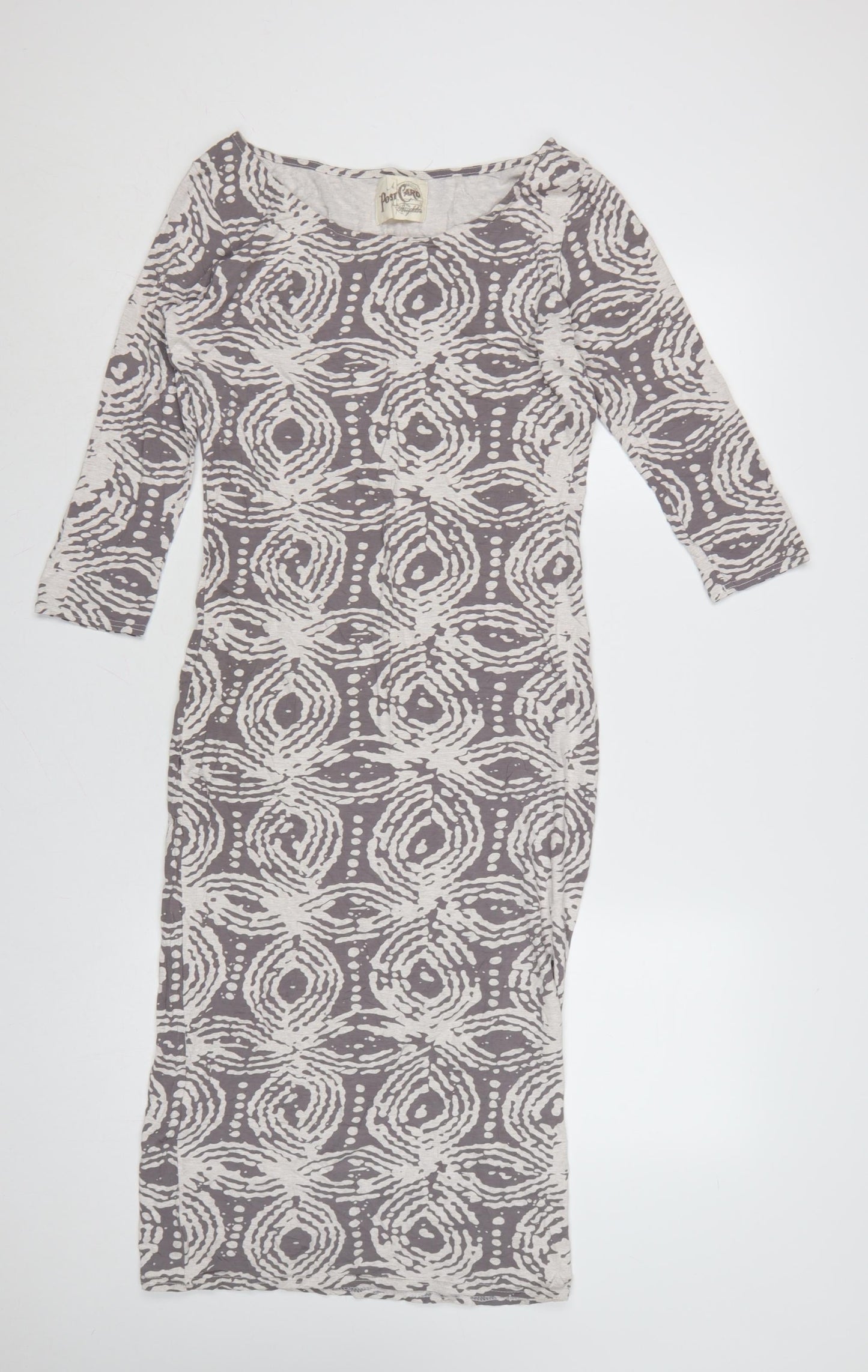 A Postcard From Brighton Women's Grey Geometric Bodycon Midi Dress M