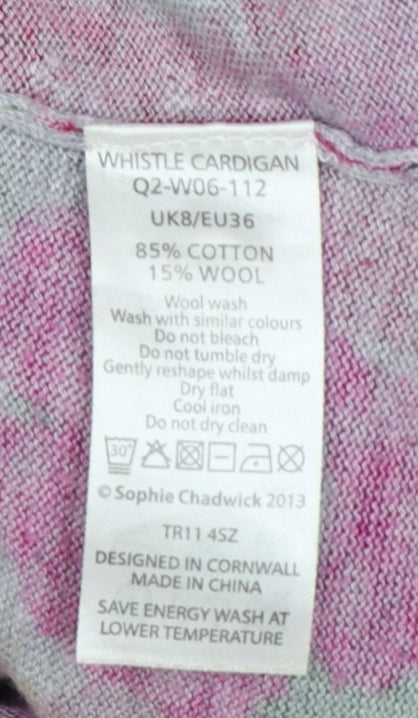 Seasalt Womens Multicoloured Floral Cardigan Size 8 Cotton Wool