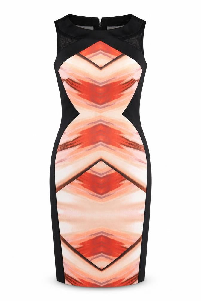 Karen Millen Women’s Multicoloured Sleeveless Bodycon Dress Size 8