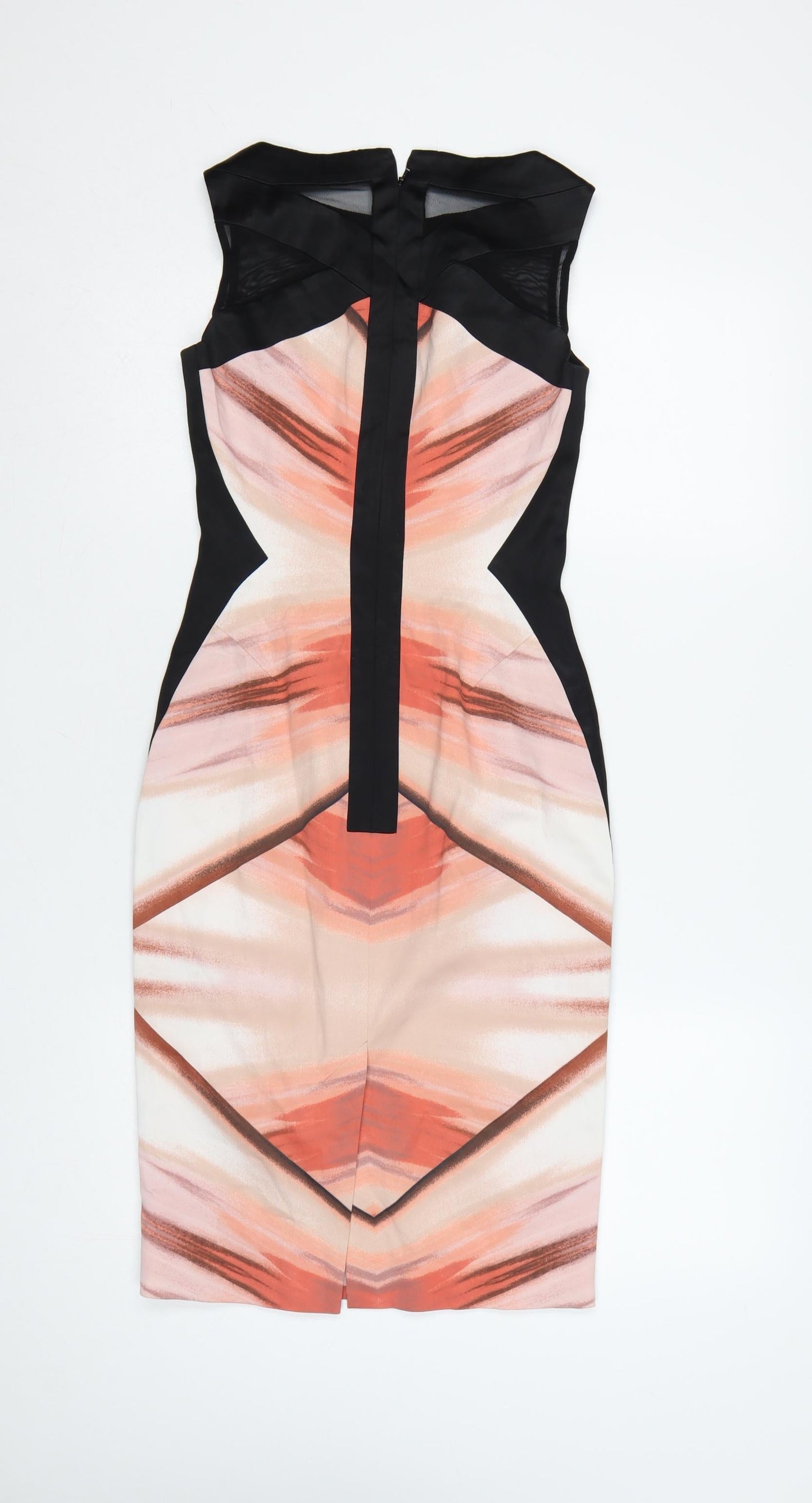 Karen Millen Women’s Multicoloured Sleeveless Bodycon Dress Size 8