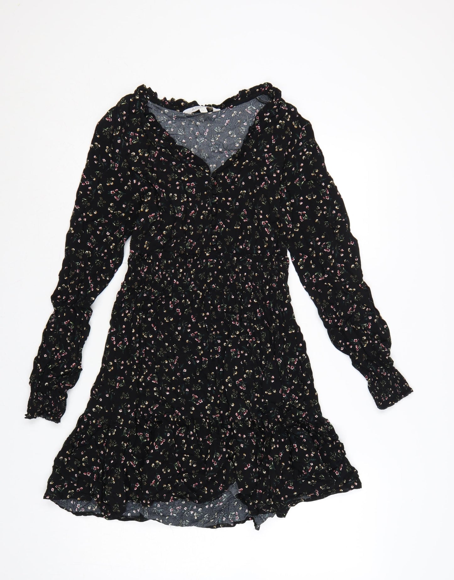 Apricot Women’s Black Floral Fit & Flare Short Dress Size 10