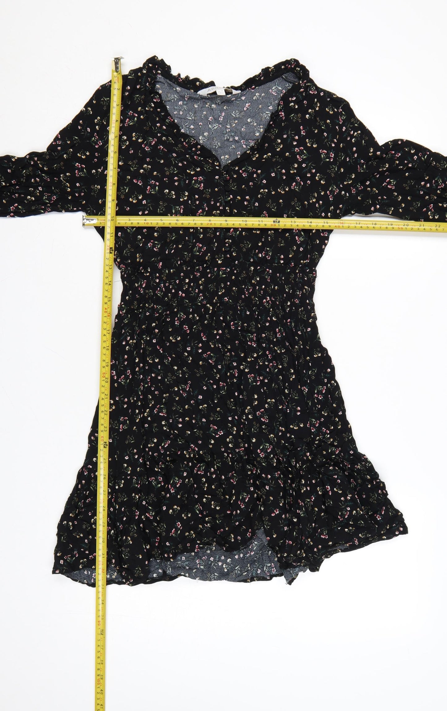 Apricot Women’s Black Floral Fit & Flare Short Dress Size 10