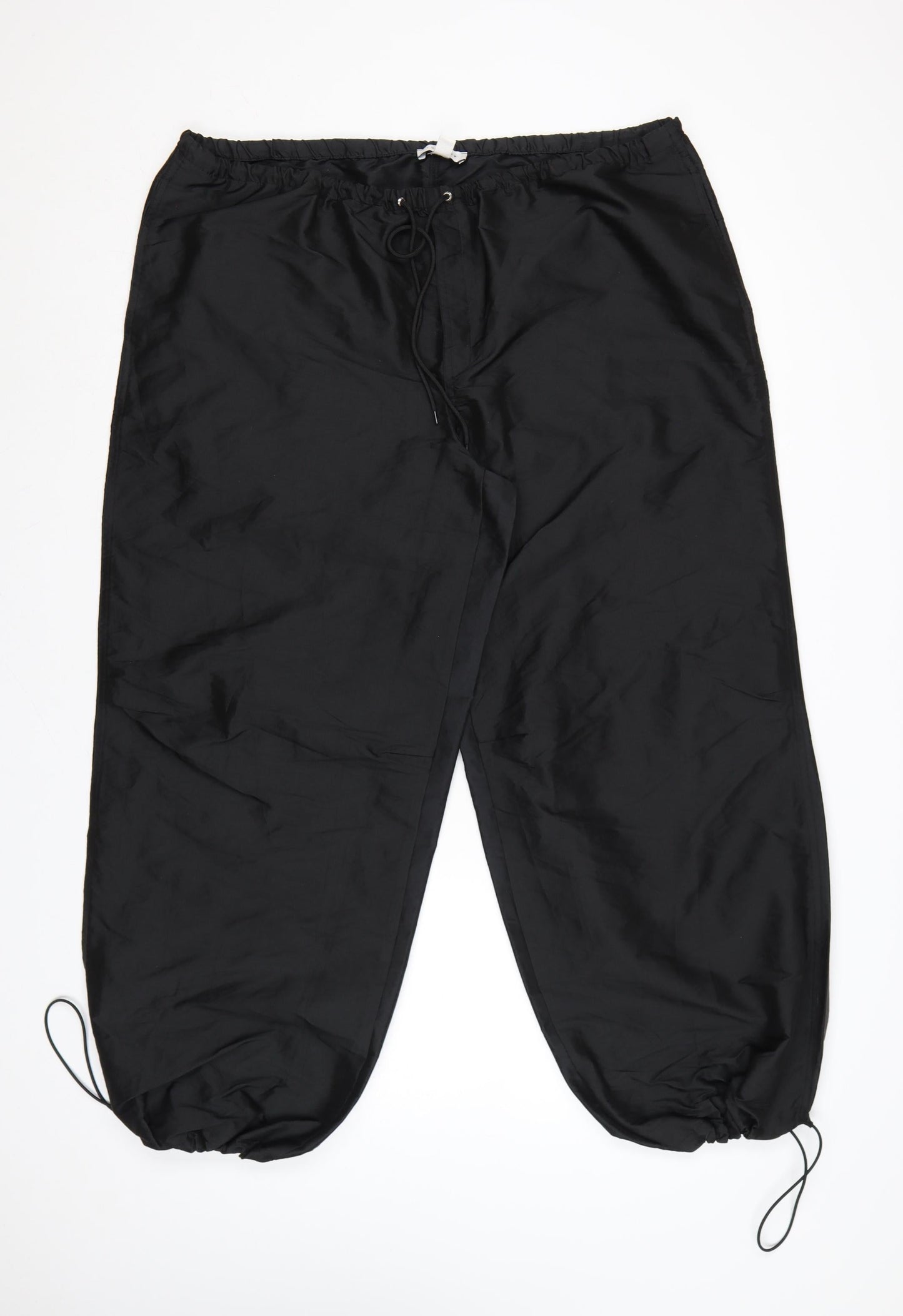 Topshop Women Black M Jogger Trousers with Elastic Waist and Drawstring