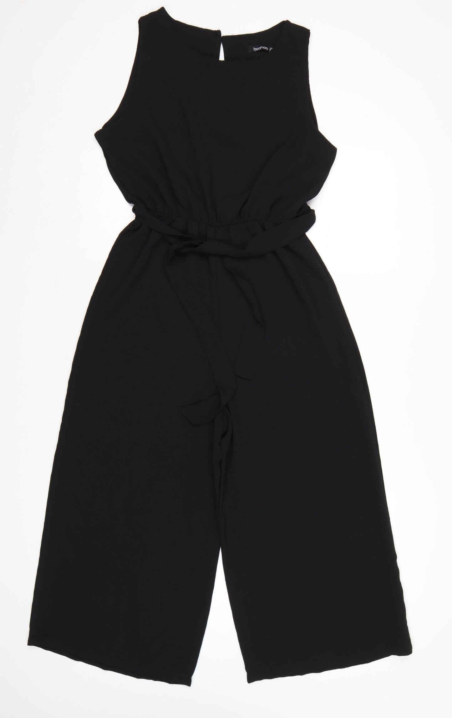 Boohoo Women's Black Sleeveless Wide-Leg Jumpsuit Size 10