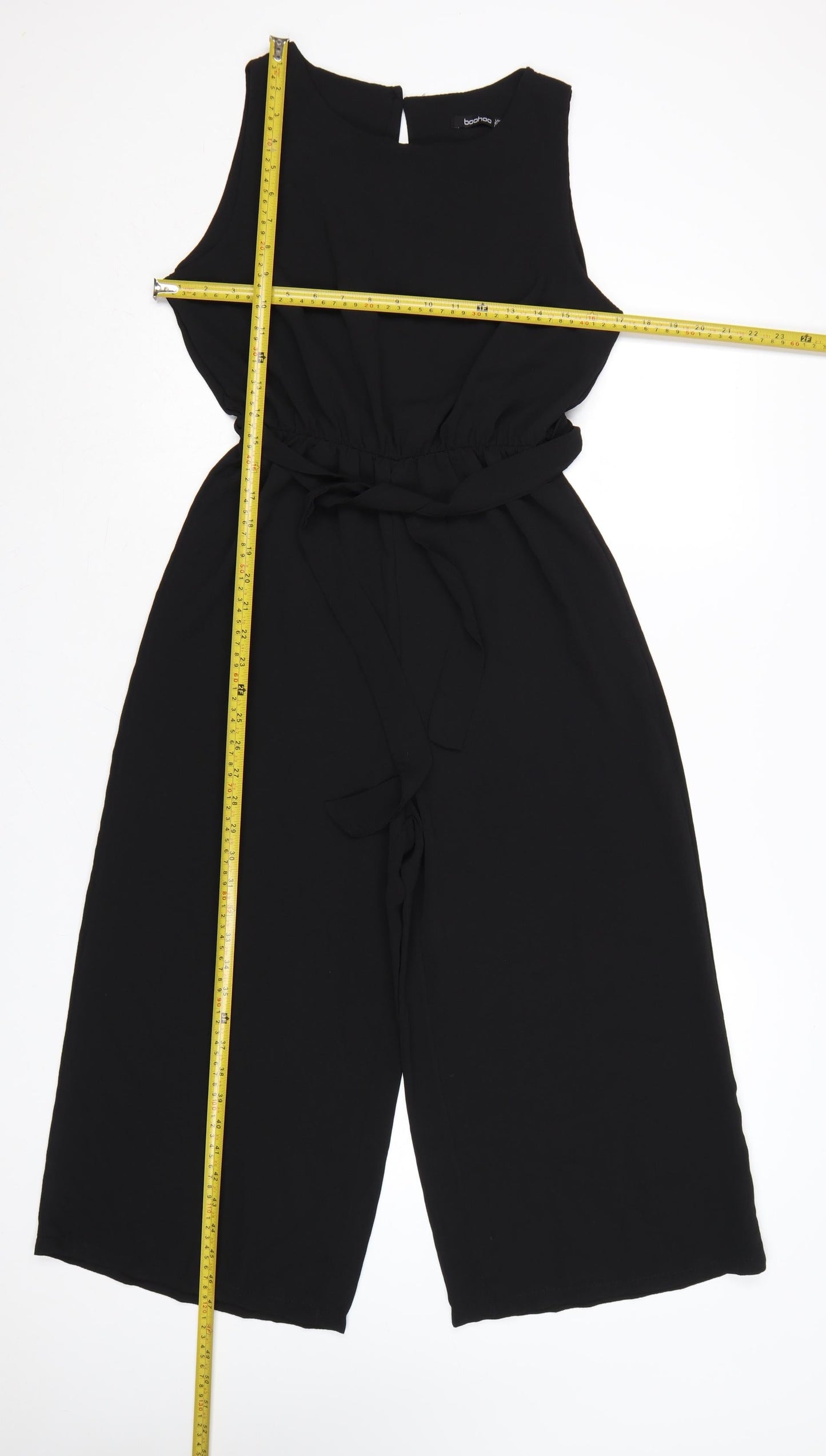 Boohoo Women's Black Sleeveless Wide-Leg Jumpsuit Size 10