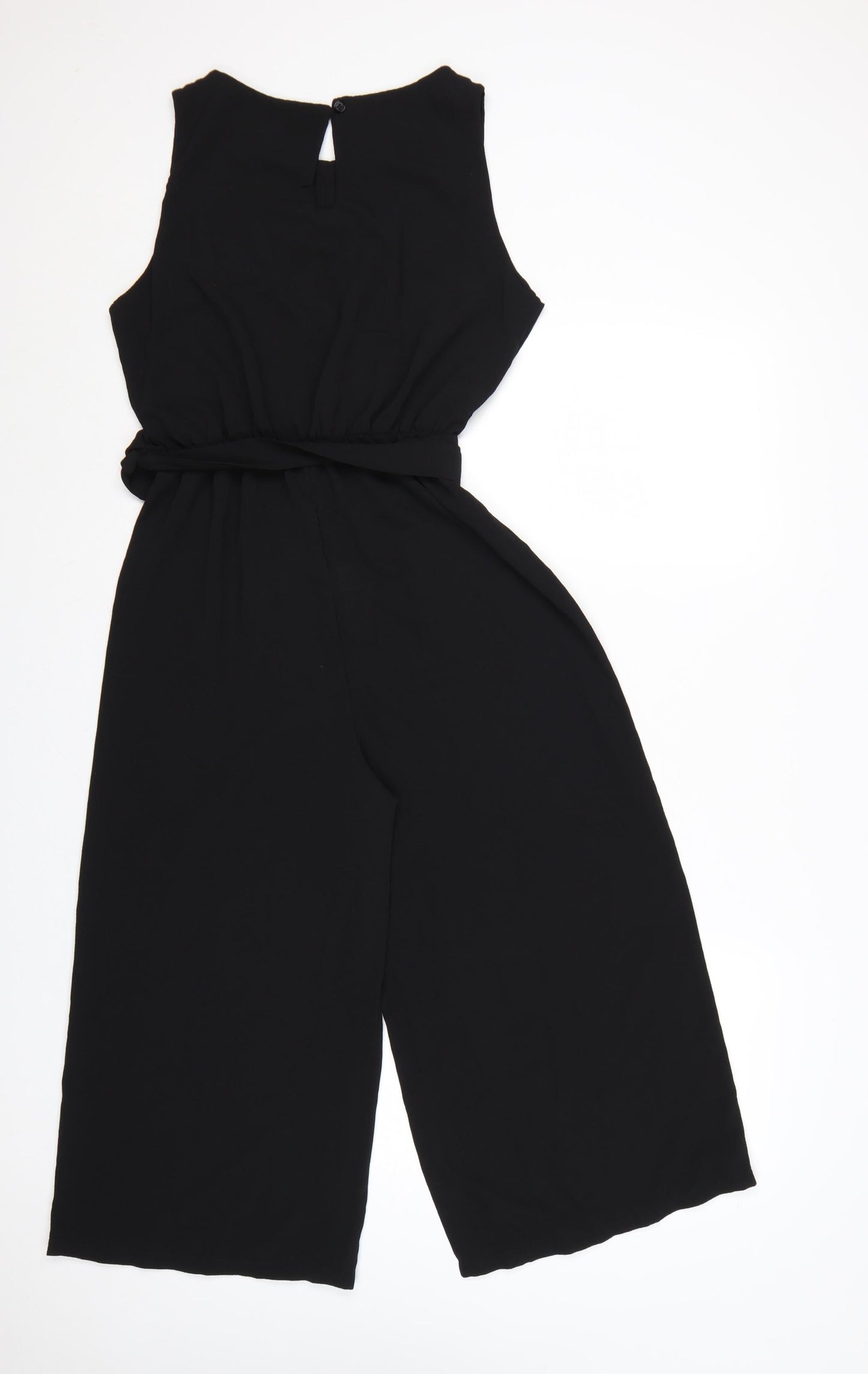 Boohoo Women's Black Sleeveless Wide-Leg Jumpsuit Size 10
