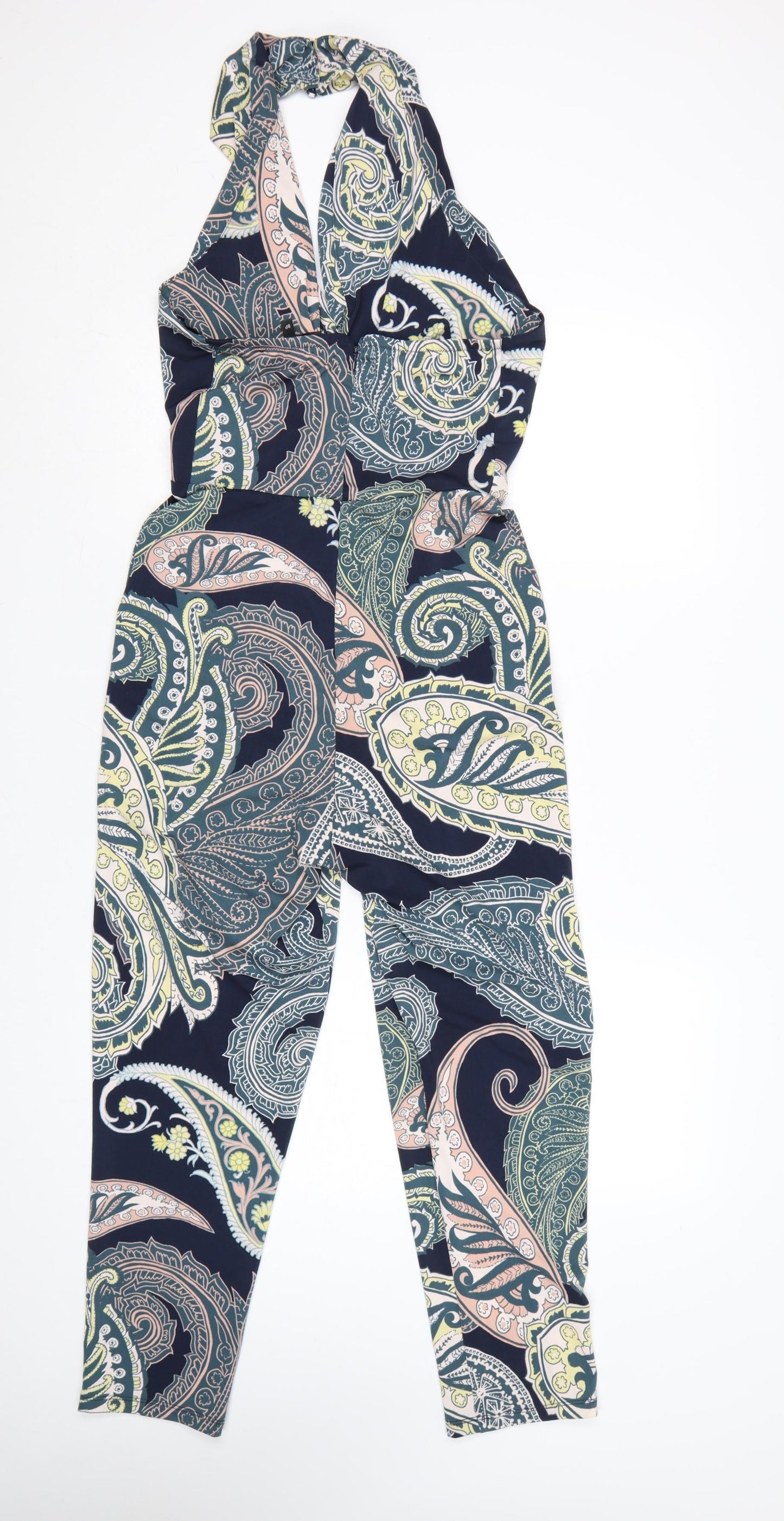 Next Petite Women's Multicoloured Paisley Halter Jumpsuit Size 8