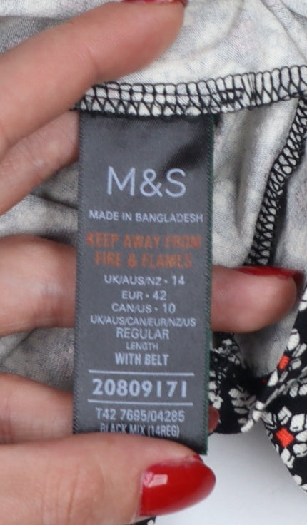 Marks and Spencer Women's Multicoloured Size 14 A-Line Midi Dress
