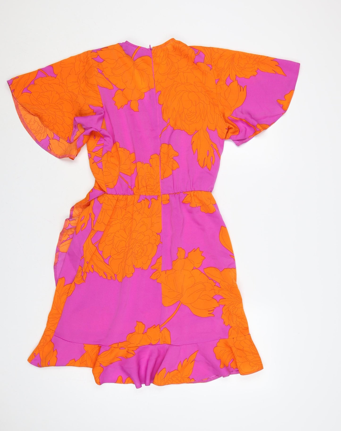 AX Paris Women’s Multicoloured Floral Wrap Dress Size 8 Short Sleeve