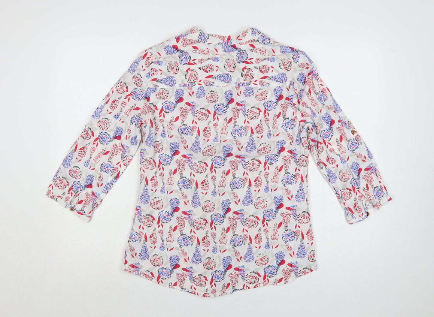 Mantaray Women’s Multicoloured Floral Cotton Tunic Blouse Size 12