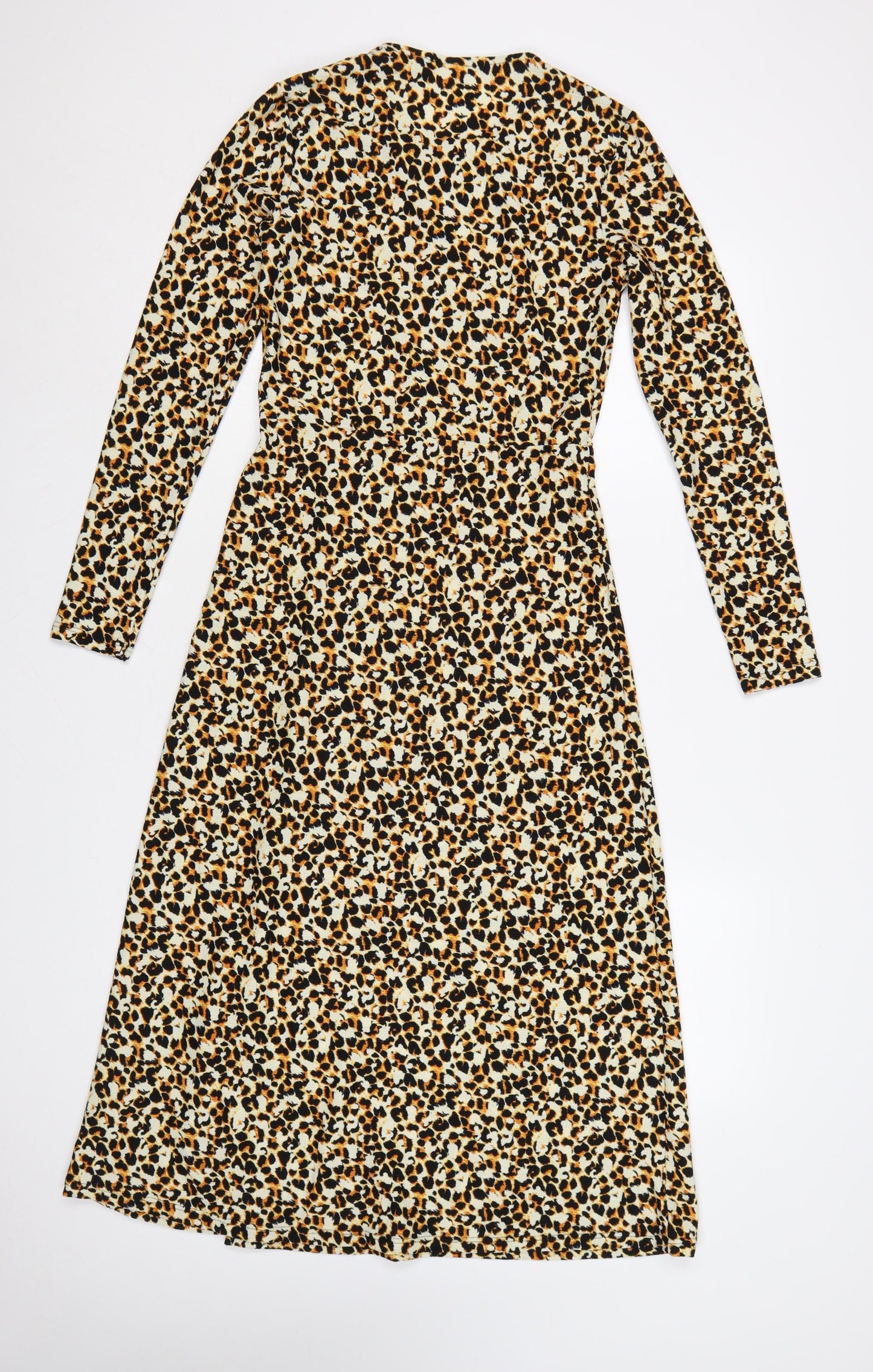River Island Women’s Multicoloured Leopard Print Midi A-Line Dress Size 8
