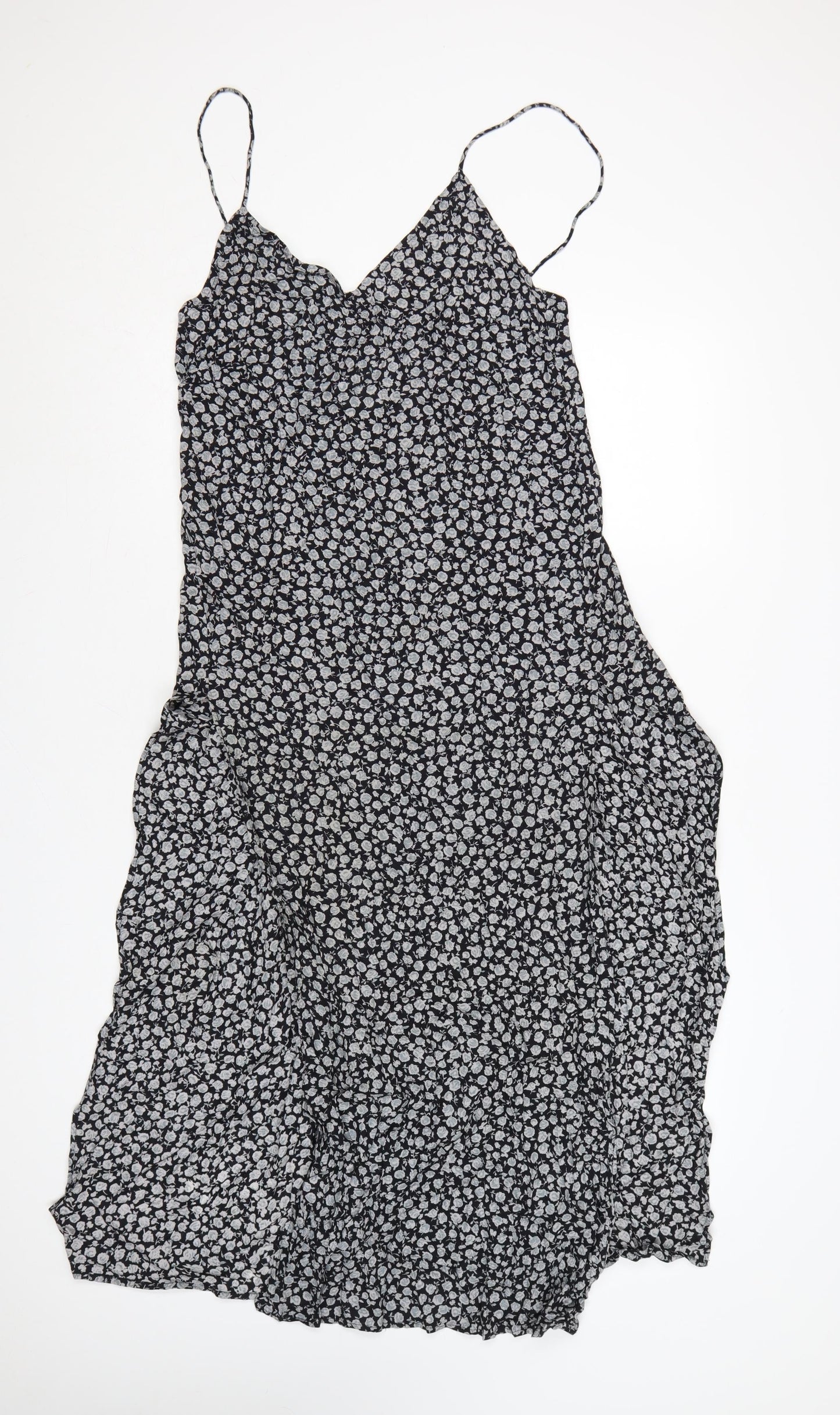 Motel Women's Black Floral Midi Slip Dress Size M