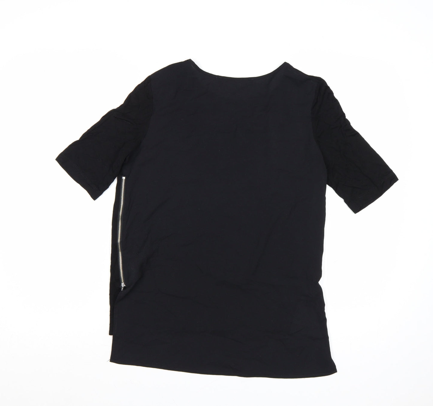 French Connection Women's Black XS Basic Zip T-Shirt