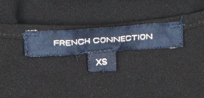 French Connection Women's Black XS Basic Zip T-Shirt