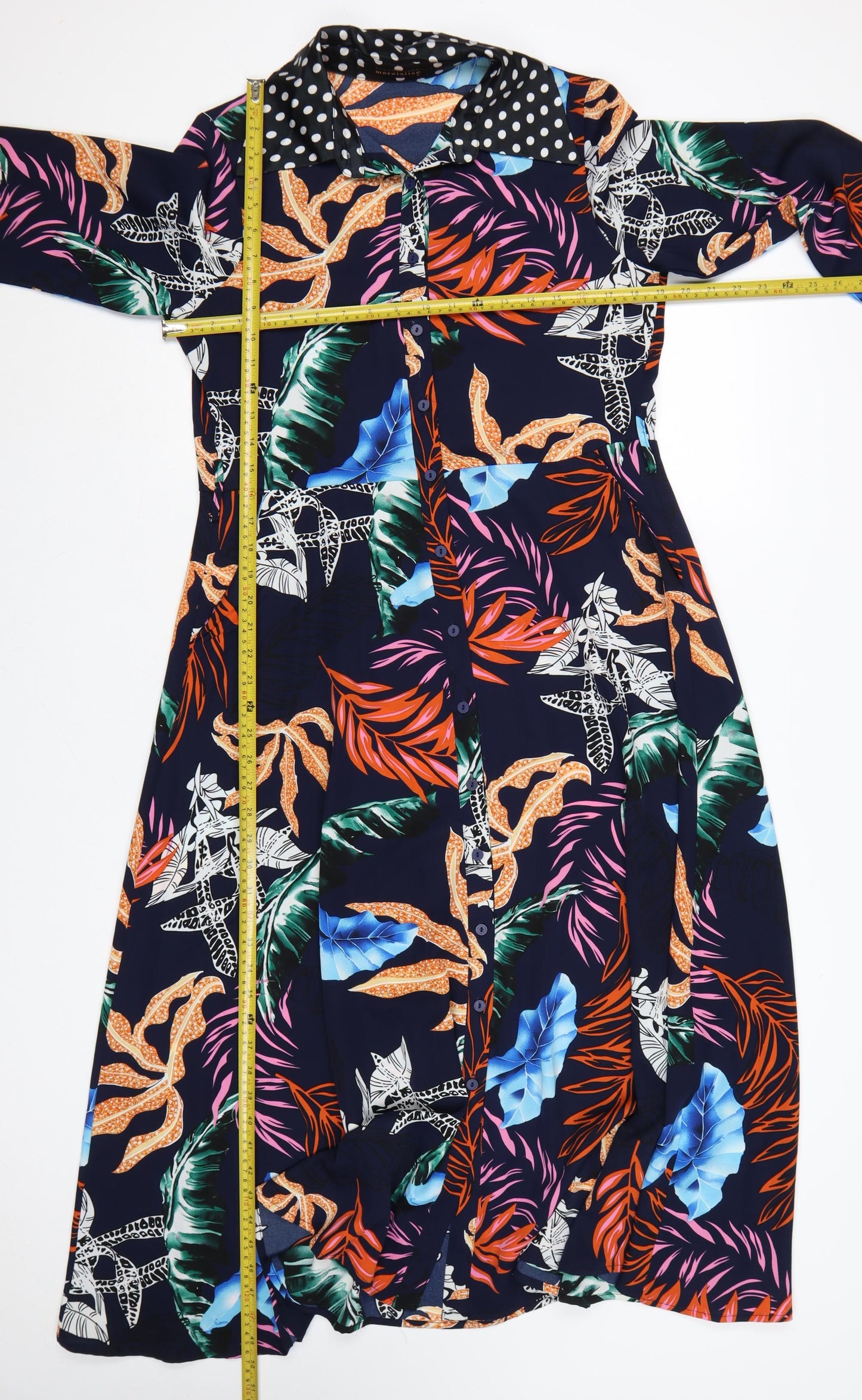 Maraislise Women's Multicoloured Tropical Midi Shirt Dress Size 10