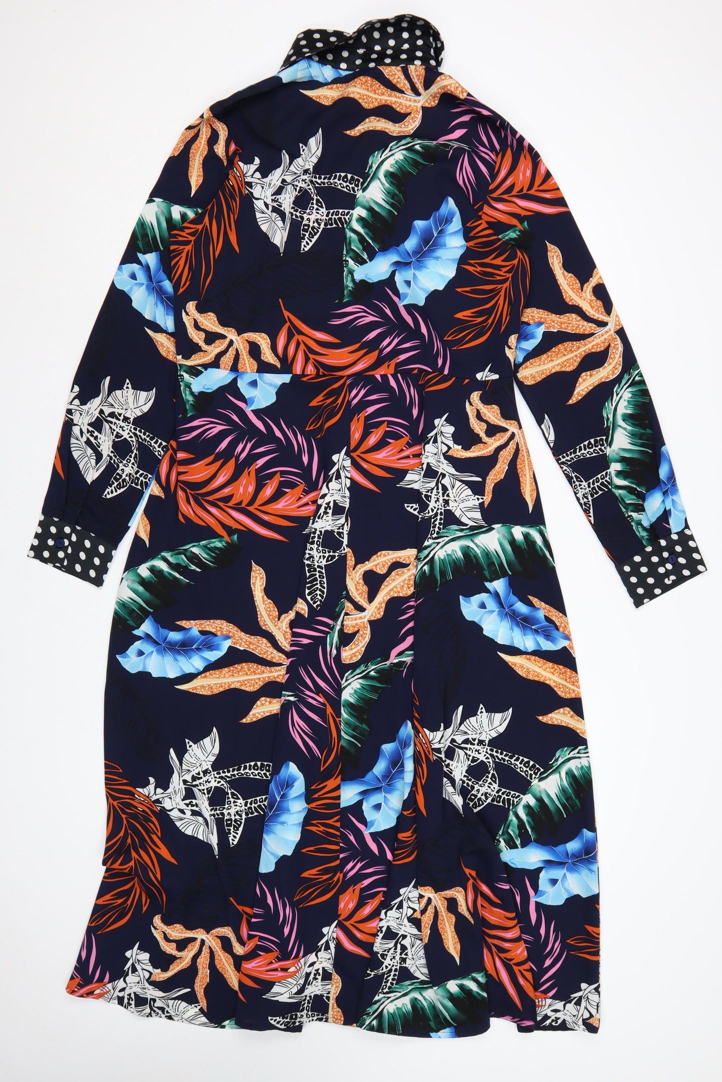 Maraislise Women's Multicoloured Tropical Midi Shirt Dress Size 10