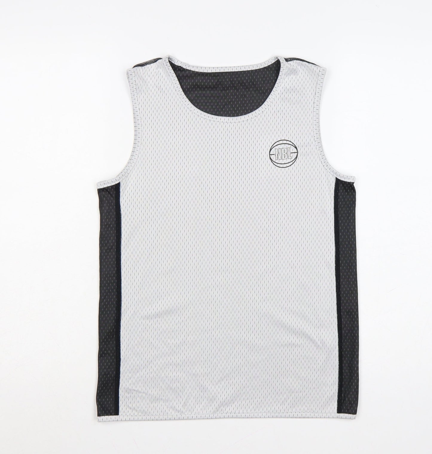 National Basketball League Boys Grey Mesh Basketball Tank Top Size 14 Years
