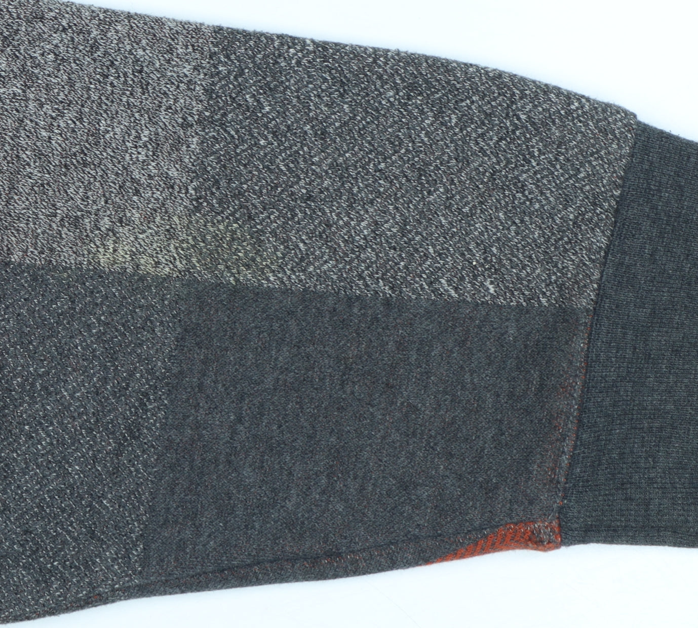 ATWARDSON Men's Grey Check Henley Jumper L Cotton Blend