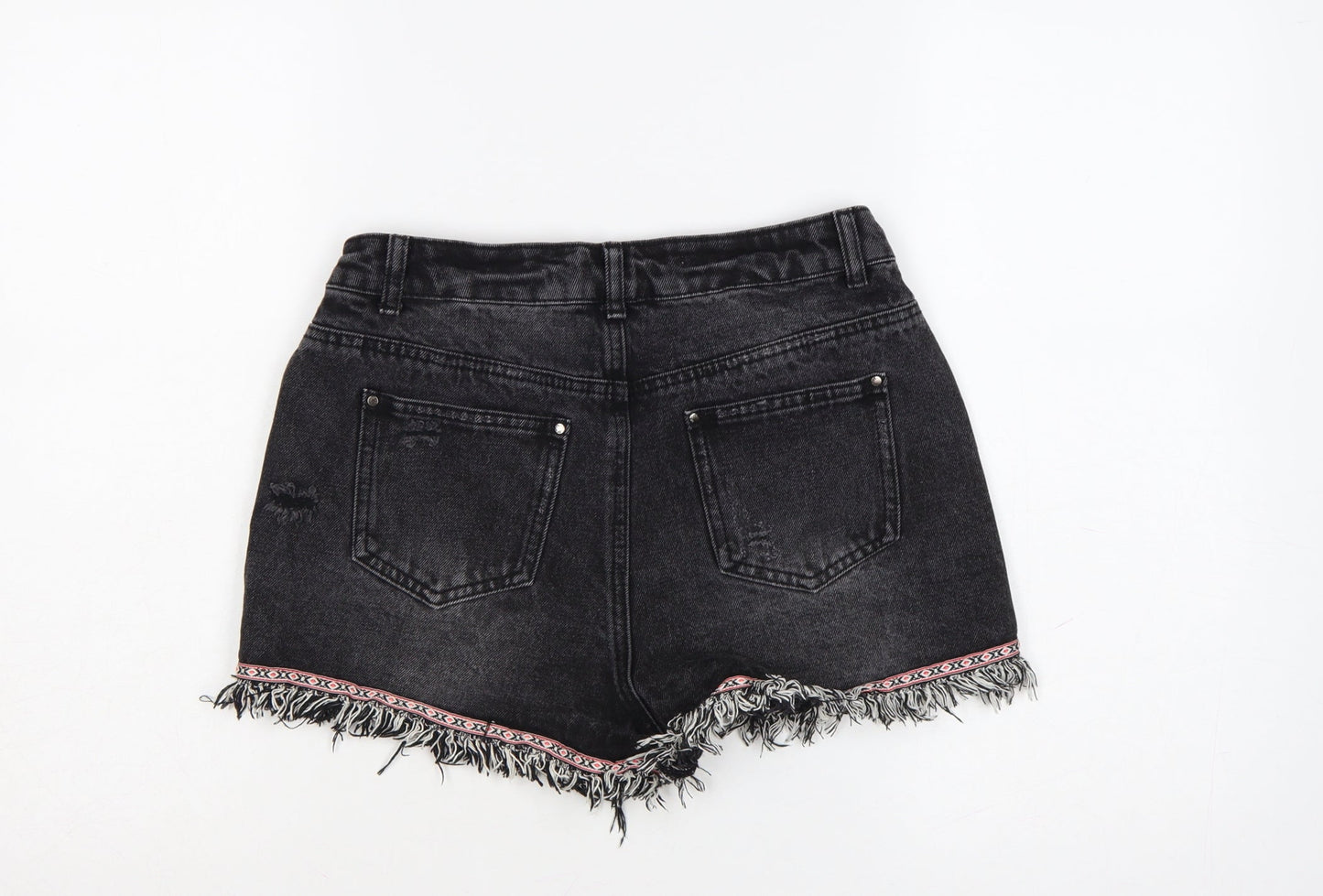 Denim Co. Womens Black Size 10 Cut-Off Distressed Denim Shorts